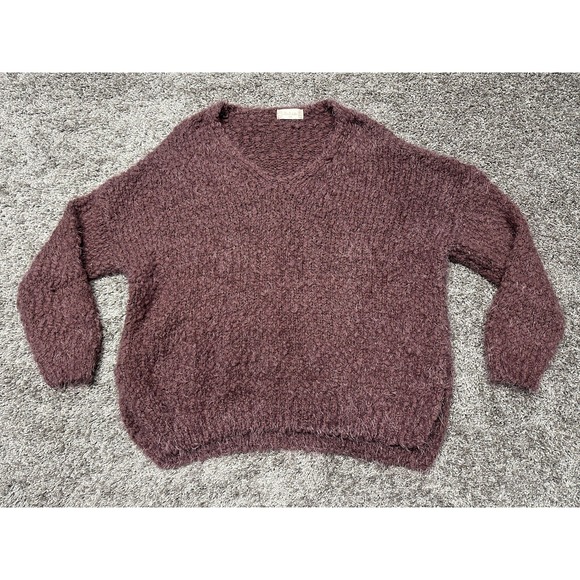 Altar'd State Sweaters - Altar'd State Fuzzy Eyelash Sweater Women's S/M‎ Rose' Mauve Oversized Boho Knit